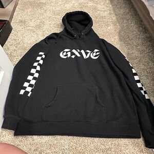 GXVE Beauty by Gwen Stefani Black and White Hoodie with Checkerboard Sleeves